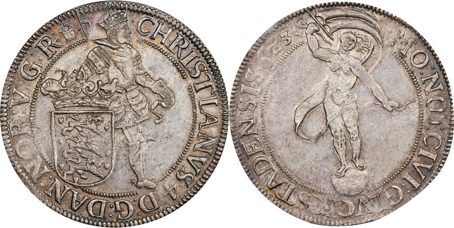 1623, Denmark. Christian IV. Speciedaler. Gluckstadt Mint. KM-15; Dav-3668; Hede-156; Sieg-183.1;… coin