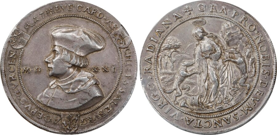 1521. Austria. Salzburg. Cardinal Matthäus Lang von Wellenburg (1519-1540) 2 Guldiner. Hall Mint.… coin