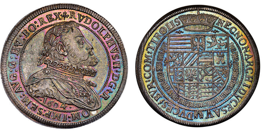 Rudolf II 1604 Taler, NGC MS-67
