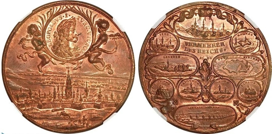1686. Austria. By Lazarus Gottlieb Lauffer (Obv.) and Georg Hautsch (Rev.). House of Habsburg. Le… coin